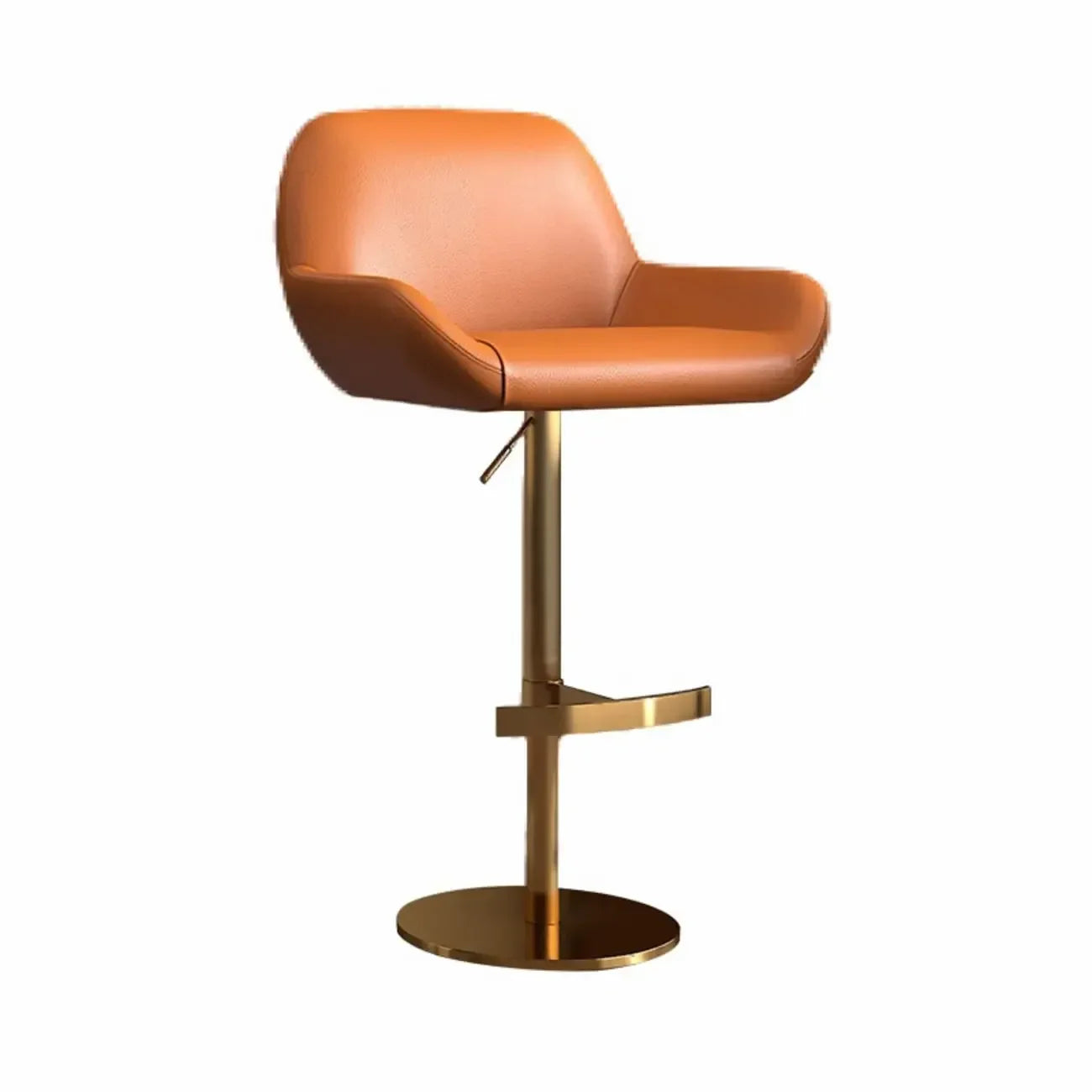 Minimalist Leather Swivel Bar Stools with Low Back for Kitchen