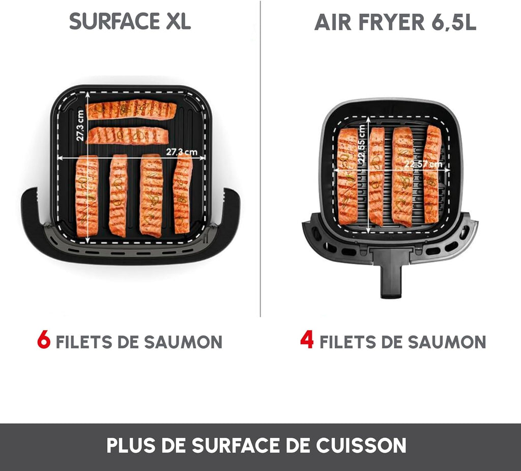 Moulinex Easy Fry XL Surface & Pizza 4L, Air fryer, Très grande surface de cuisson, Compact, Fenêtre de visualisation, Noir, AL4018F0