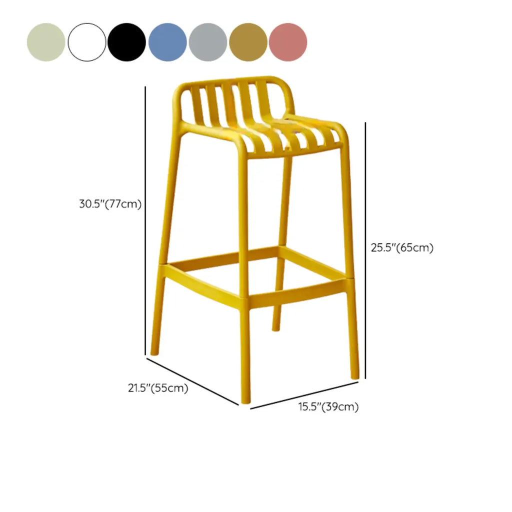 Minimalist Plastic Counter Bar Stool Outdoor Indoor