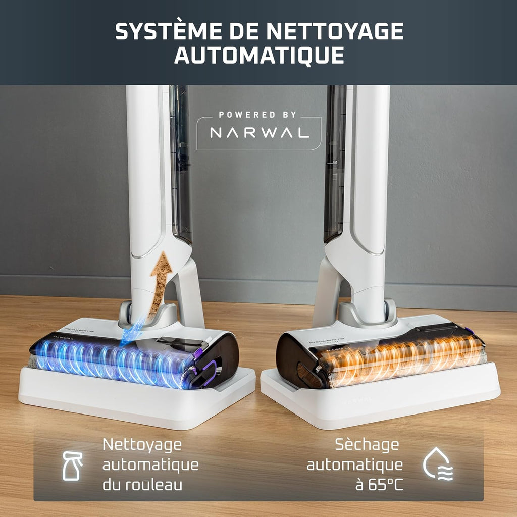 Rowenta X-Clean 10 et Clean it, Aspirateur Laveur sans Fil et Shampouineuse, Parfait pour Tâches Tenaces et Poils, Sols Durs, Moquettes et Tapis GZ7540WO + IN5010F0