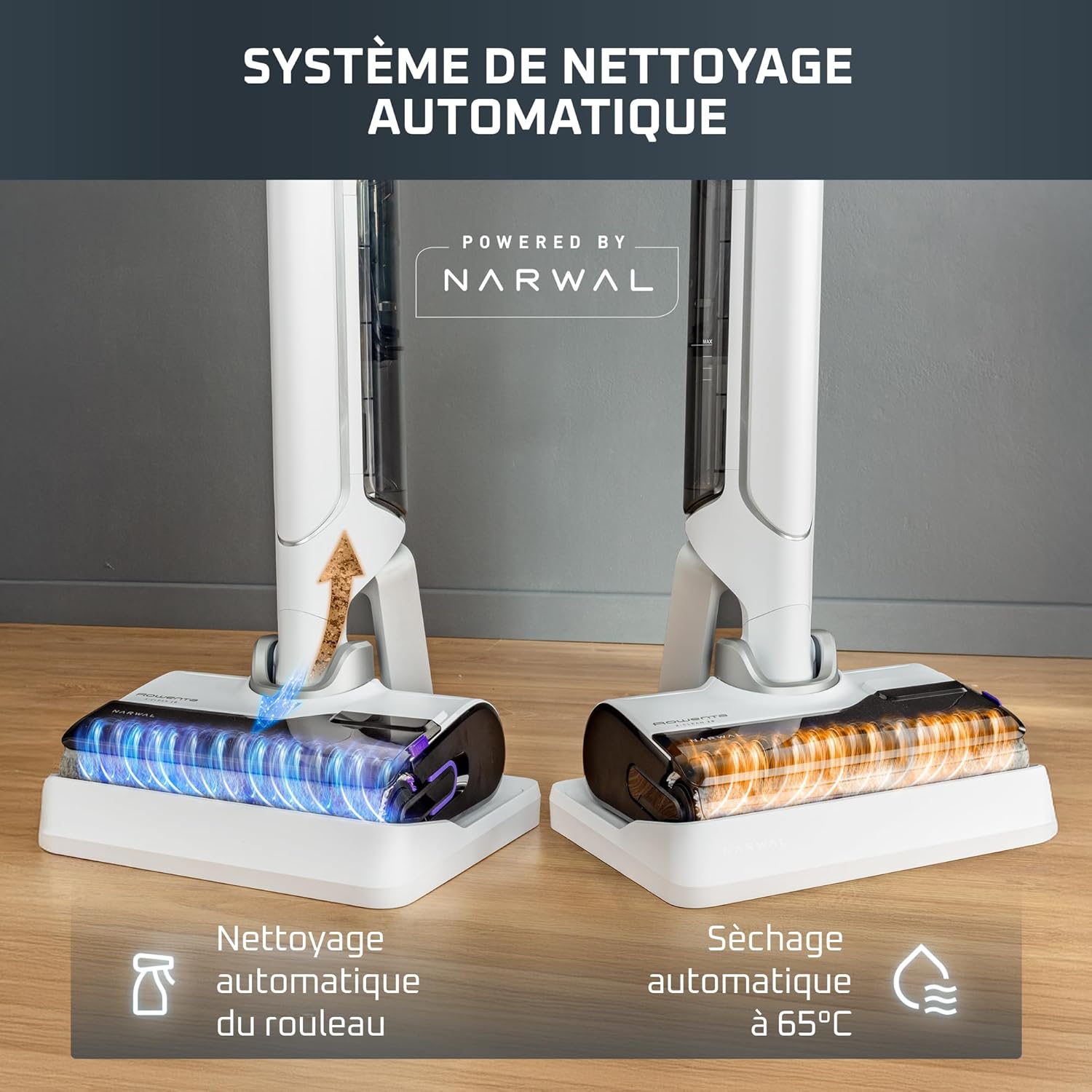 Rowenta X-Clean 10 et Clean it, Aspirateur Laveur sans Fil et Shampouineuse, Parfait pour Tâches Tenaces et Poils, Sols Durs, Moquettes et Tapis GZ7540WO + IN5010F0