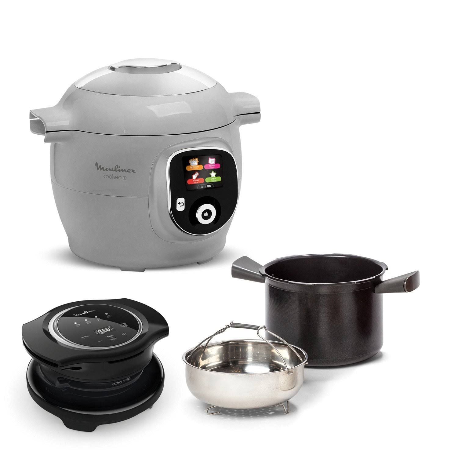 Moulinex Cookeo+ YY5355 Smart Hochdruck-Multicooker Extra Crisp inkl. 1600 W Grau