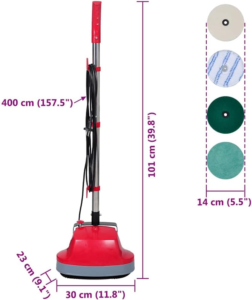 vidaXL Cireuse à Parquet 5 en 1 Brosseur Brosse Nettoyage Plancher Nettoyeur