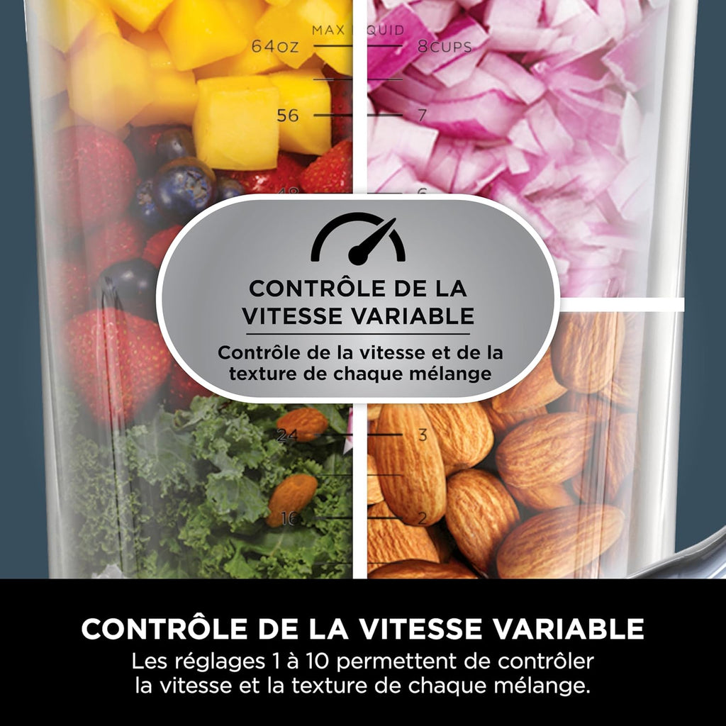 Ninja Mixeur blender processor Detect Power Pro 3-en-1 1200 W noir