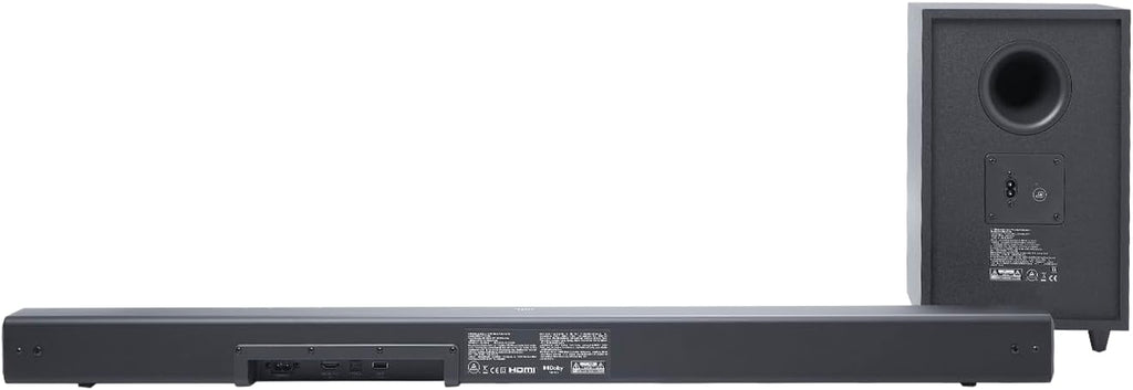 JBL Cinema SB 550, Barre de son 3.1 canaux avec caisson de basses sans fil, connexion HDMI ARC, Dolby Audio, musique sans fil en streaming, Bluetooth intégré, design compact, 250 W, en noir