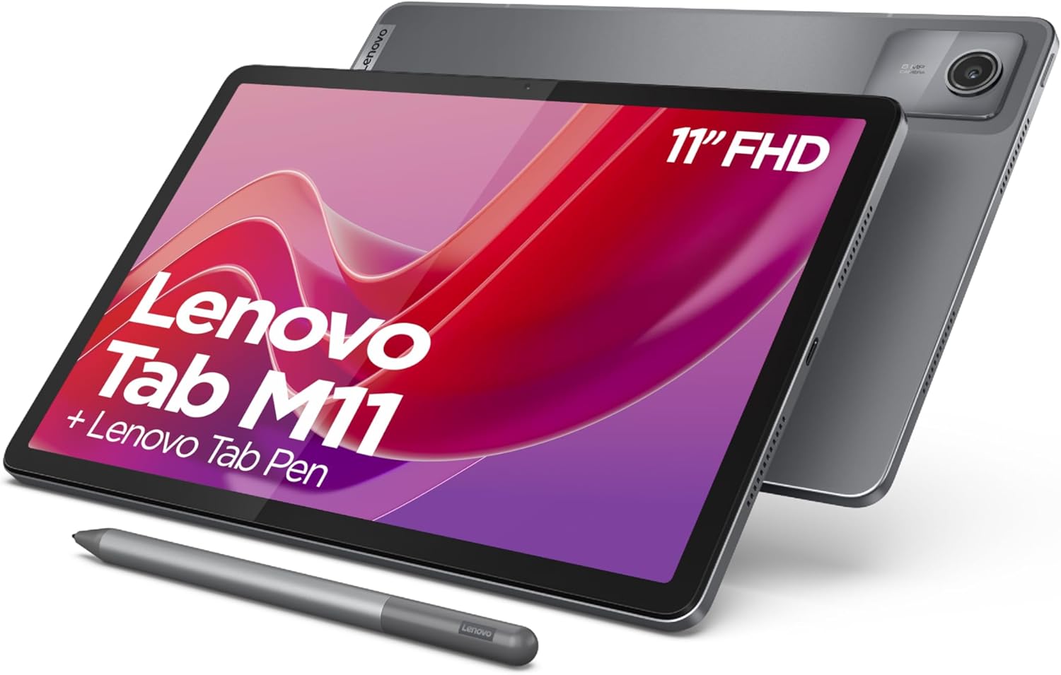 Lenovo Tablette Tab M11 | Écran Tactile WUXGA 11" | MediaTek Helio G88 | 8 Go de RAM | SSD 128 Go | Wi-FI | Android 14 | Gris | avec Stylet