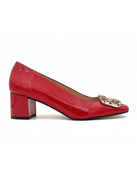 Escarpin Stocks Permanents Valda / Vernis Rouge
