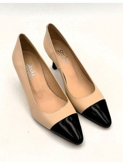 Escarpin Stocks Permanents Ruby / Beige-Noir