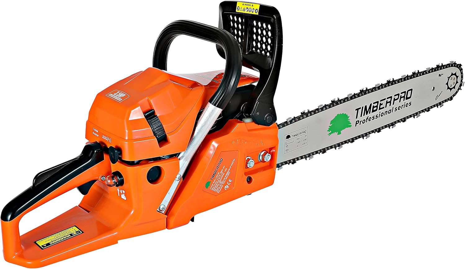 TRONÇONNEUSE THERMIQUE 61,5 CM³, PUISSANCE 3,6 CV, GUIDE 50 CM + 2 CHAINES