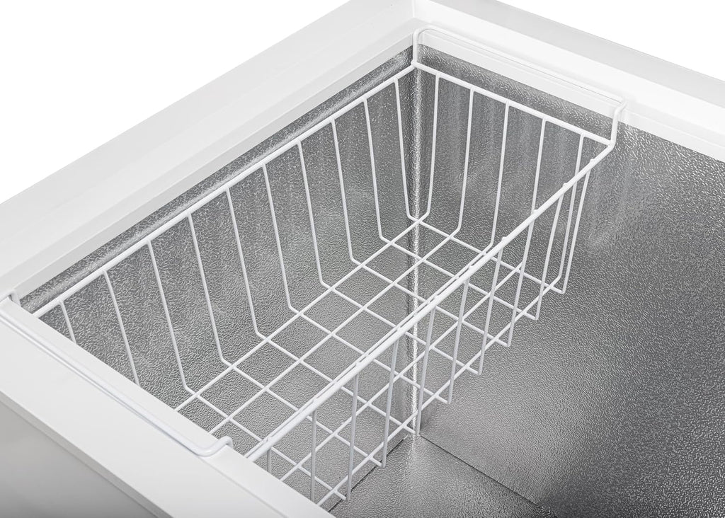 METRO Professional Congélateur bahut GHF2300, acier/aluminium, 112.5x61x83.5 cm, 300L, 95W, 1 panier, éclairage LED, 4 roulettes, avec serrure, blanc
