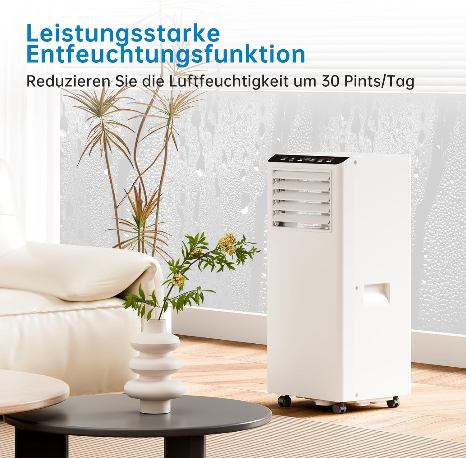 Climatiseur Mobile 7000 BTU, Mobile Klimageräte Avec Tuyau d’évacuation, Climatiseur Mobile Silencieux