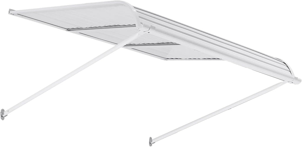 VEVOR Auvent de Porte d'Entrée 122x106,6 cm Marquise de Porte Extérieure Aluminium, Abri de Protection Contre Pluie, Neige, Soleil, Auvent Stable pour Portes d'Entrée, Fenêtres de Porches, de Balcons