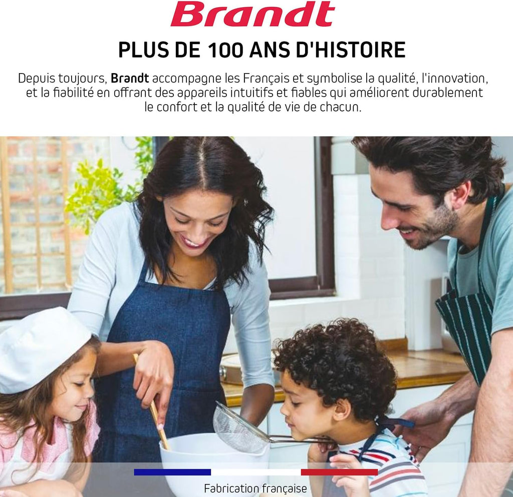 Brandt - BPI6464B - Plaque Induction - Table de Cuisson Encastrable - Noir - 4 Foyers - 7200W - Dimensions Encastrement : 56x49cm - Précision et Performances - Fabriqué en France