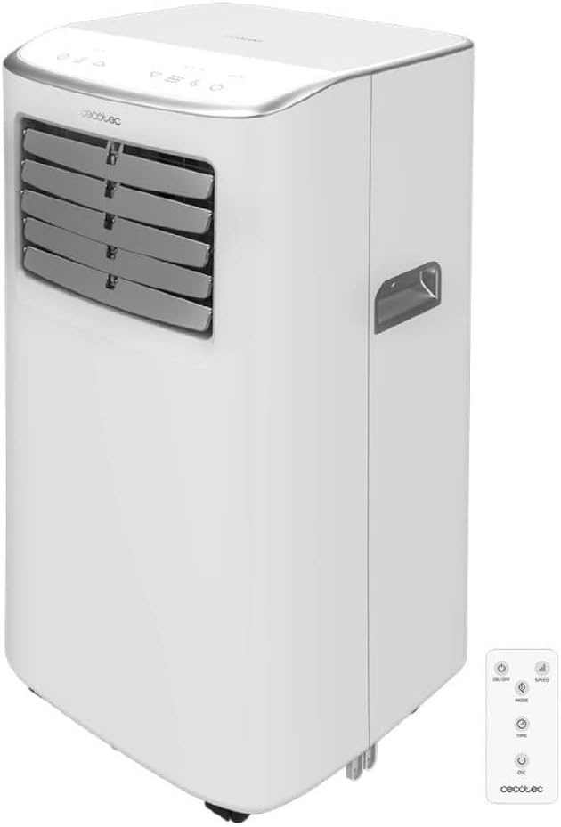 Cecotec Climatiseur Portable ForceClima 7400 Soundless Touch. Télécommande et commande tactile, 7000 BTU, affichage LED, 4 modes, 2 vitesses, couverture jusqu'à 15 m2