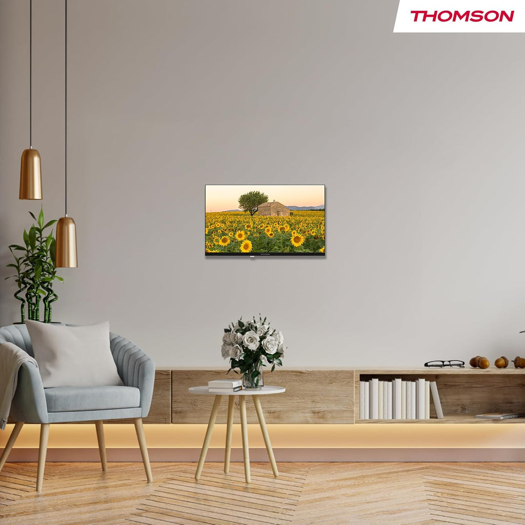 THOMSON 32 Pouces (80 cm) LED HD Smart Android TV, Google Assistant, Wi-FI, Dolby Digital, Bluetooth, Triple-Tuner (Câble-Satellite-Antenne), HDMI, CI, A Panneau- 32HA2S13
