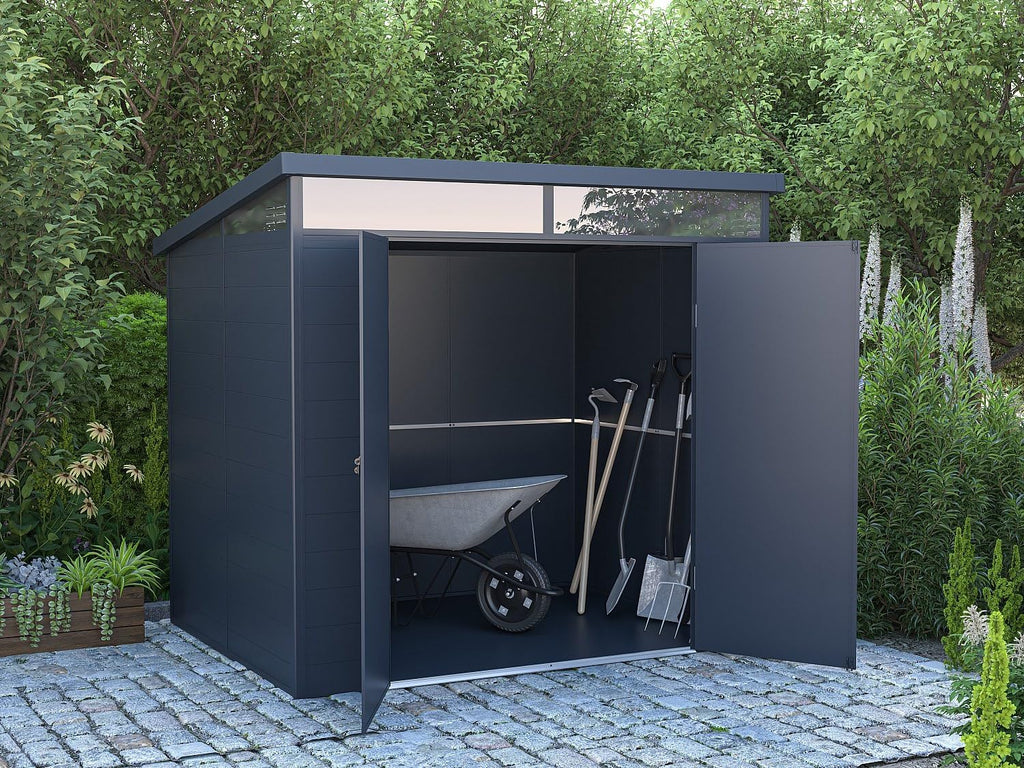 Vente-unique - Abri de Jardin en résine Gris Anthracite 4,57 m² avec Plancher - MINARO