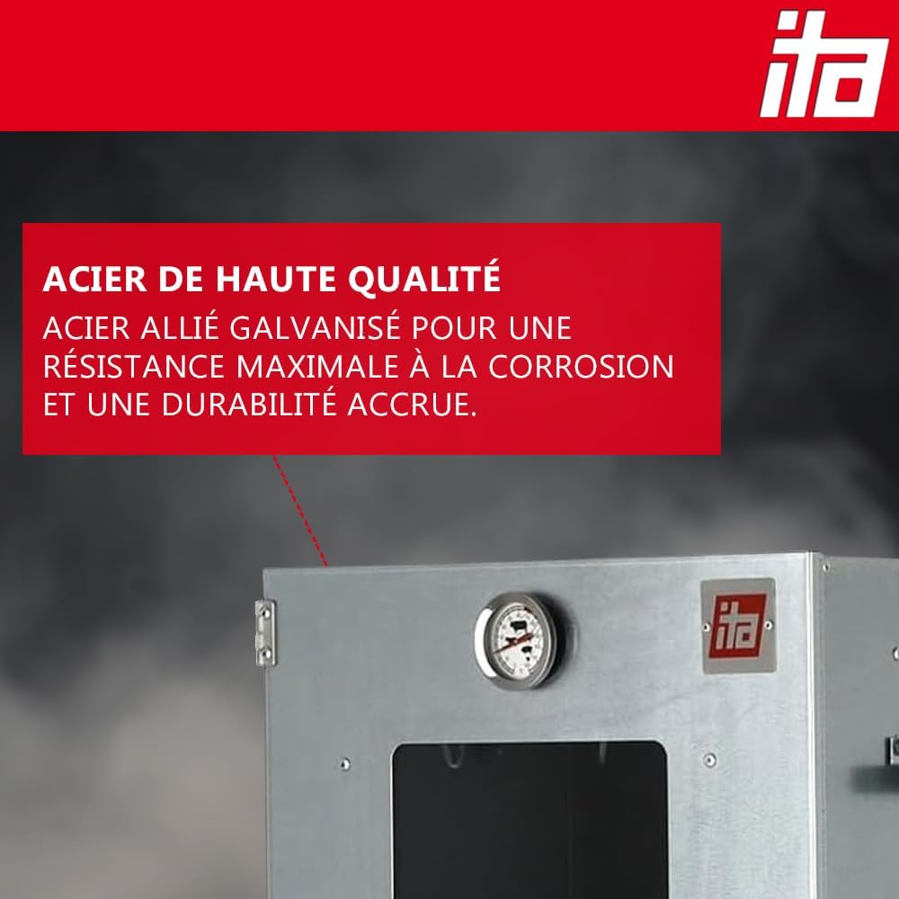 ITA Fumoir armoire 7000 avec générateur de fumée et thermomètre 81 cm