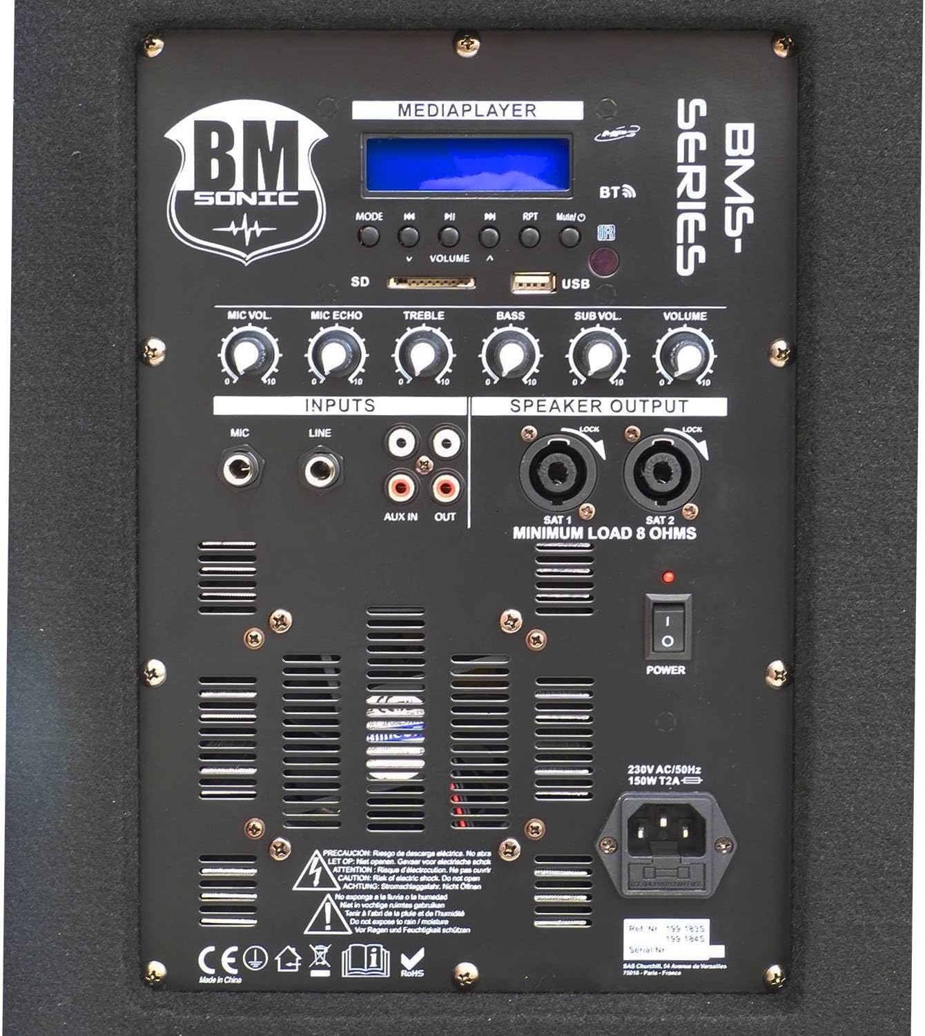 Pack Sono 2200W - Enceintes 12" + Caisson 15" + Pieds + Micro UHF - USB/Bluetooth + câbles