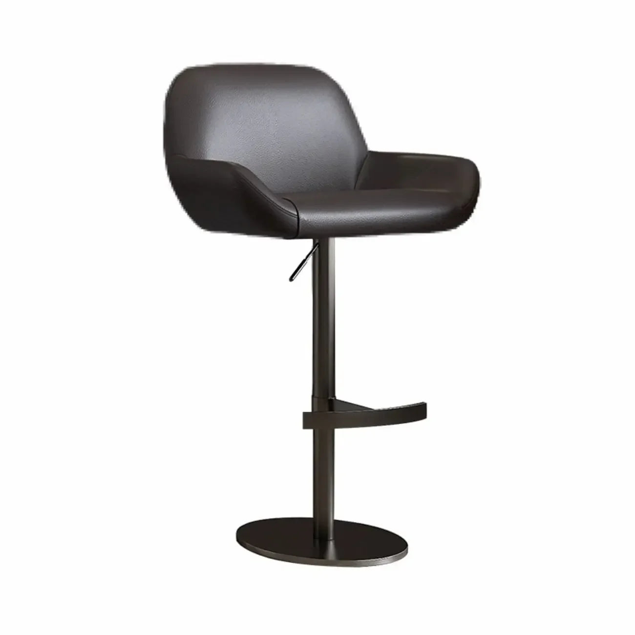 Minimalist Leather Swivel Bar Stools with Low Back for Kitchen