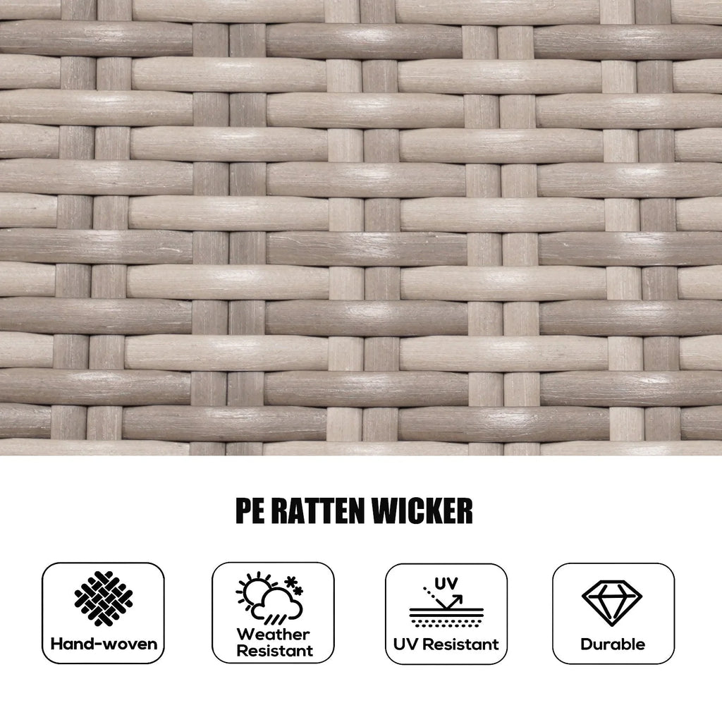 7 Pieces Outdoor Rattan Wicker Patio Round Dining Set with Cushions by Moda Furnishings