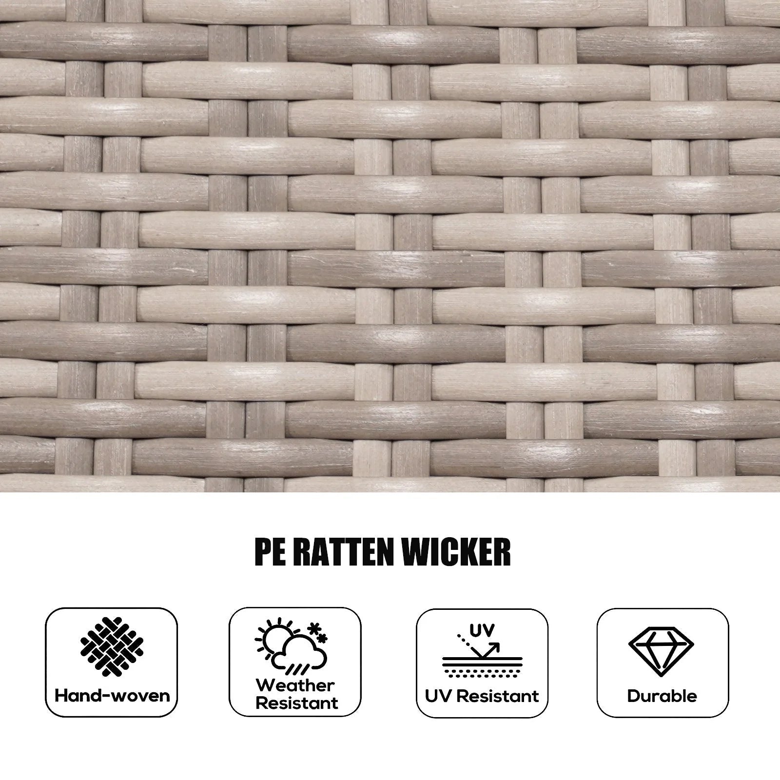7 Pieces Outdoor Rattan Wicker Patio Round Dining Set with Cushions by Moda Furnishings