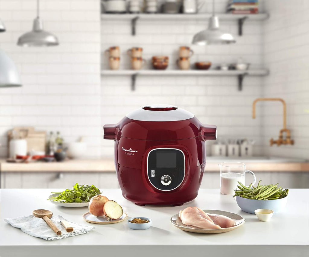 Moulinex Multicuiseur Intelligent Cookeo+ 6L 6 Modes de Cuisson 180 Recettes Préprogrammées Jusqu'à 6 Personnes Rouge CE85A510