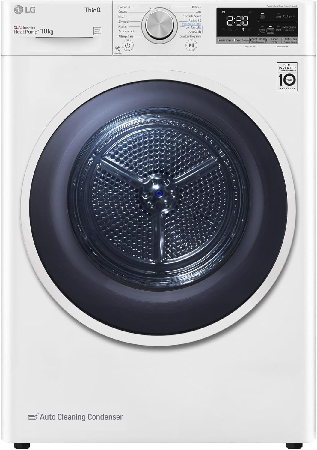LG Sèche-linge 10 kg classe A, pompe à chaleur couleur blanc - RH10V9AV4W