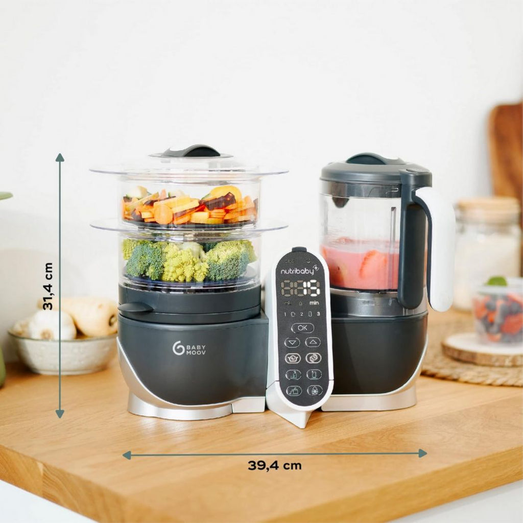 Babymoov Nutribaby(+), Robot cuiseur multifonction 6 en 1 pour bébé, cuiseur vapeur, grande capacité 2,2 L, petits pots maison, idéal pour diversifier les repas, vert opale