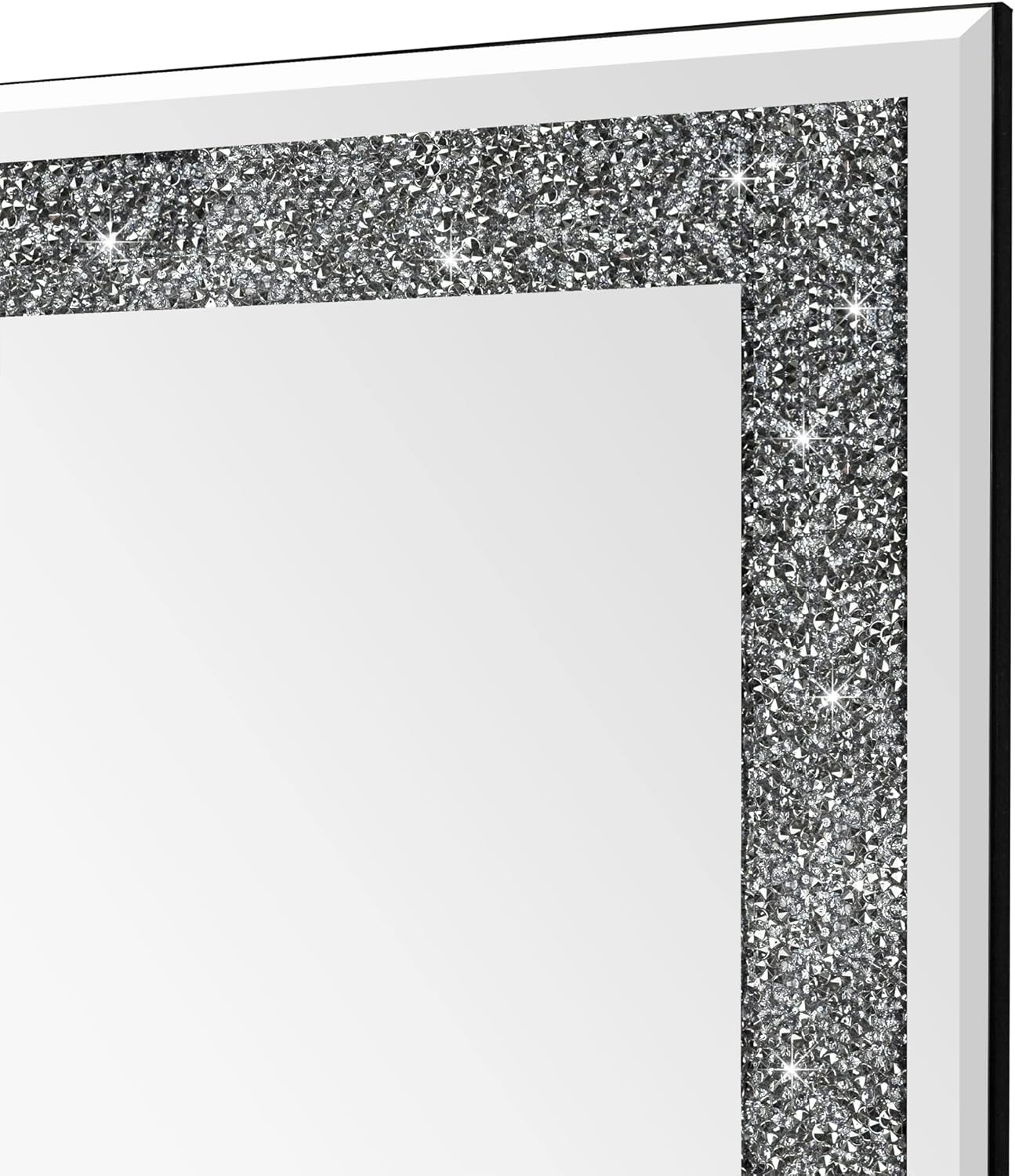 Ruomeng Miroir mural rectangulaire en cristal écrasé avec diamant pour décoration de la maison, pour salle de bain, entrée et chambre à coucher, 50,8 x 71,1 cm