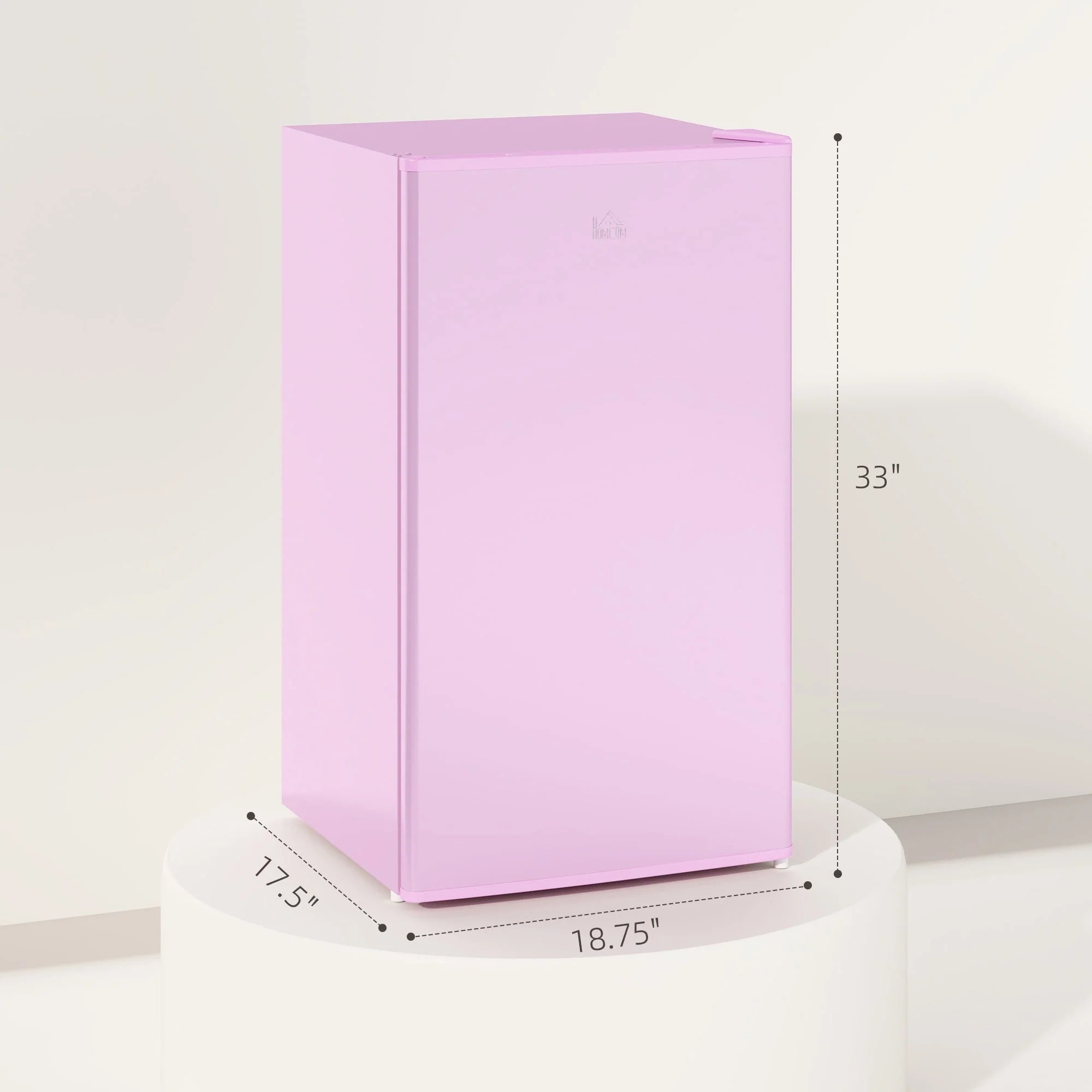 HOMCOM 3.2 Cu.Ft Mini Fridge with Freezer, Single Door Compact Refrigerator with Adjustable Thermostat for Bedroom