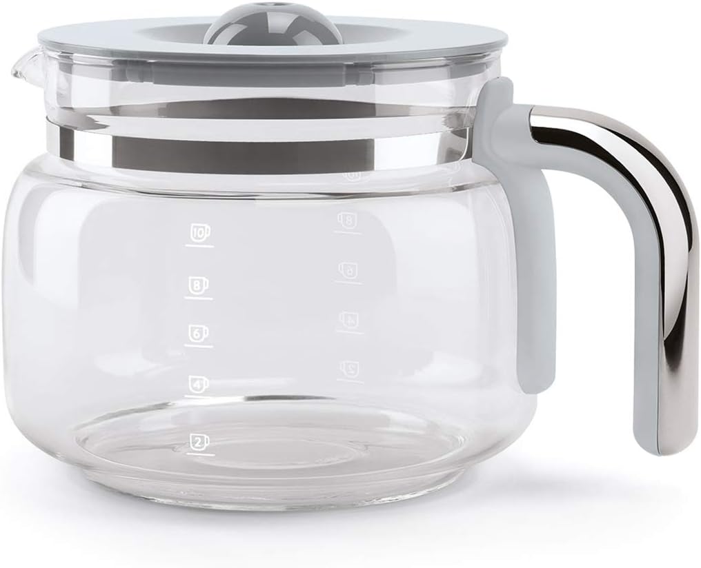 Smeg, Machine à Café Filtre DCF02RDEU, Fonction Arôme et Autostart, Carafe en Verre Jusqu'à 12 Tasses, 2 Niveaux d'Intensité, Mode Maintien au Chaud, 1050 W, Rouge