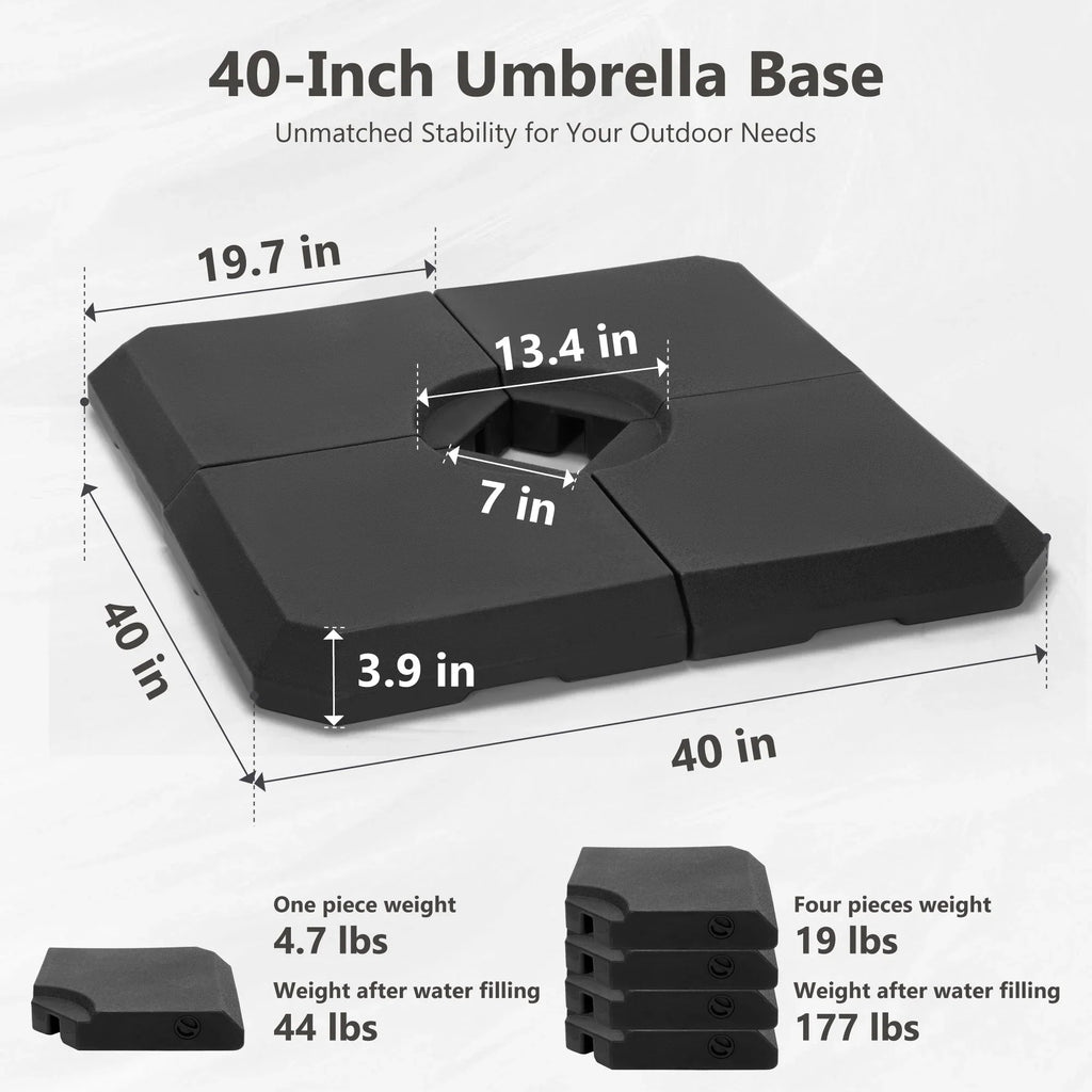 MAISON ARTS 12 FT Automatic Hydraulic Cantilever Umbrella Aluminum Pole 360 Degree Rotation