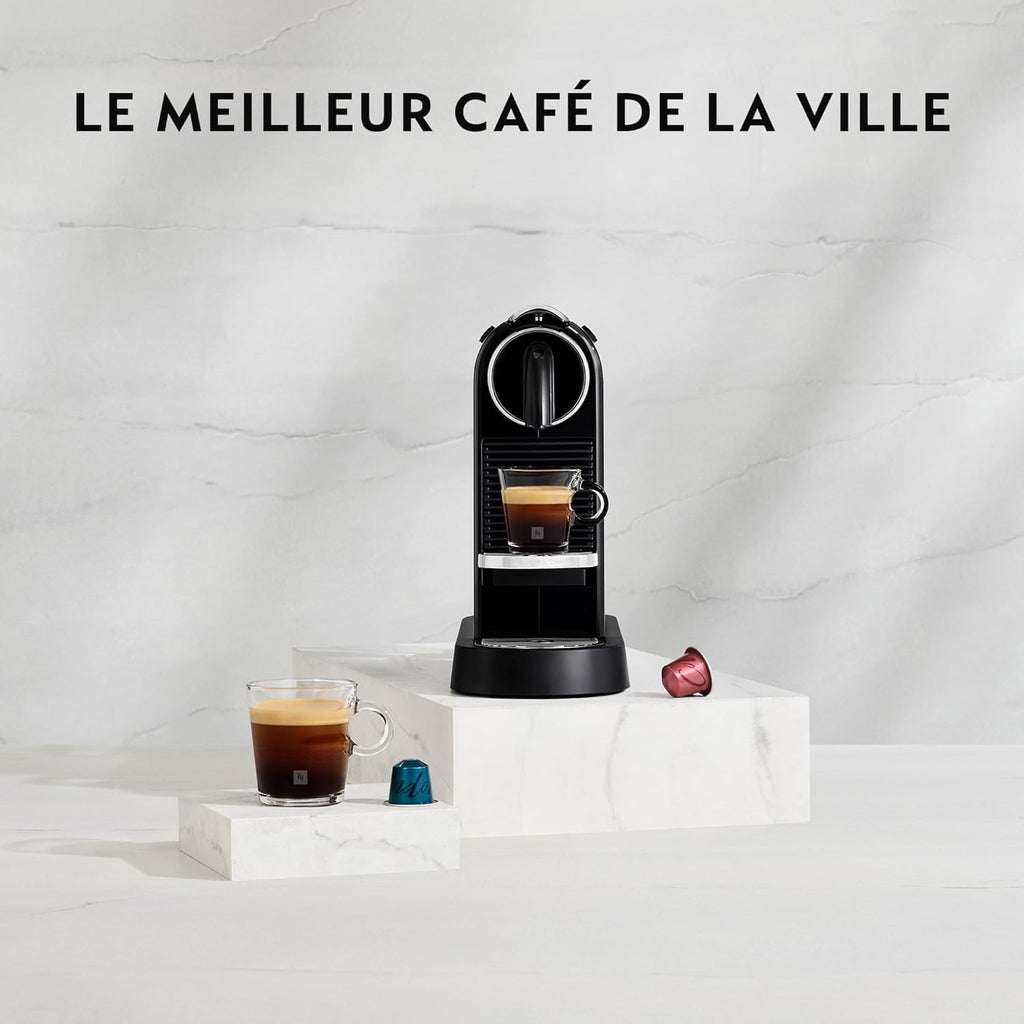 De'Longhi Nespresso CitiZ EN167.W, Machine à Café en Capsules, Machine à Café pour une Tasse, Design Compact, Pression 19 Bar, 2 Tailles de Tasses, Ensemble de Bienvenue Inclus, Blanc