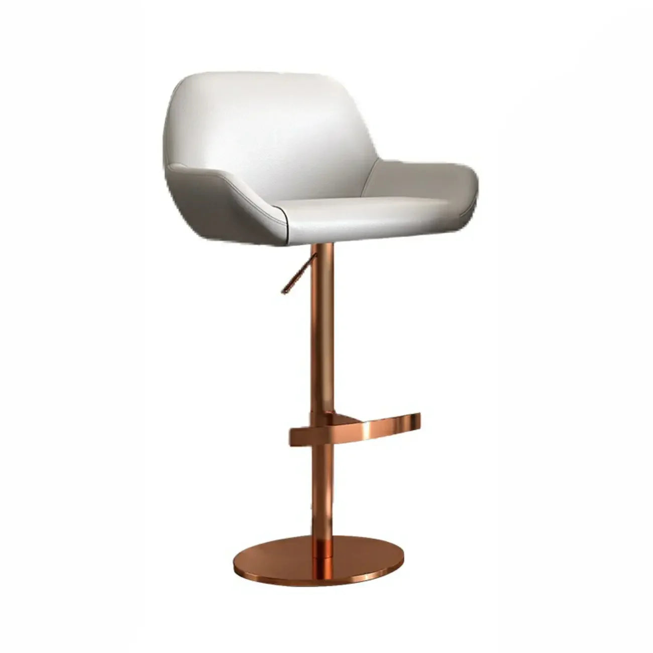 Minimalist Leather Swivel Bar Stools with Low Back for Kitchen