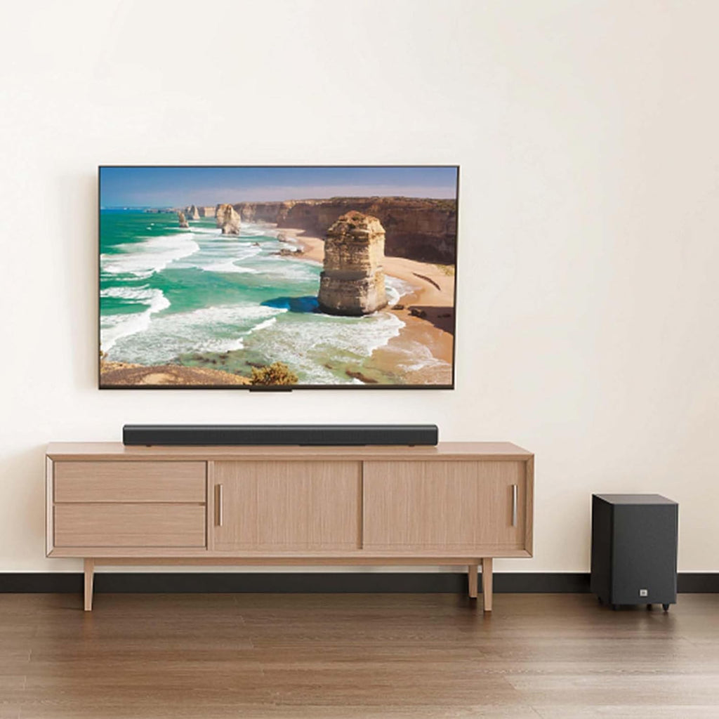 Cinema SB 550, Barre de son 3.1 canaux avec caisson de basses sans fil, connexion HDMI ARC, Dolby Audio, musique sans fil en streaming, Bluetooth intégré, design compact, 250 W, en noir