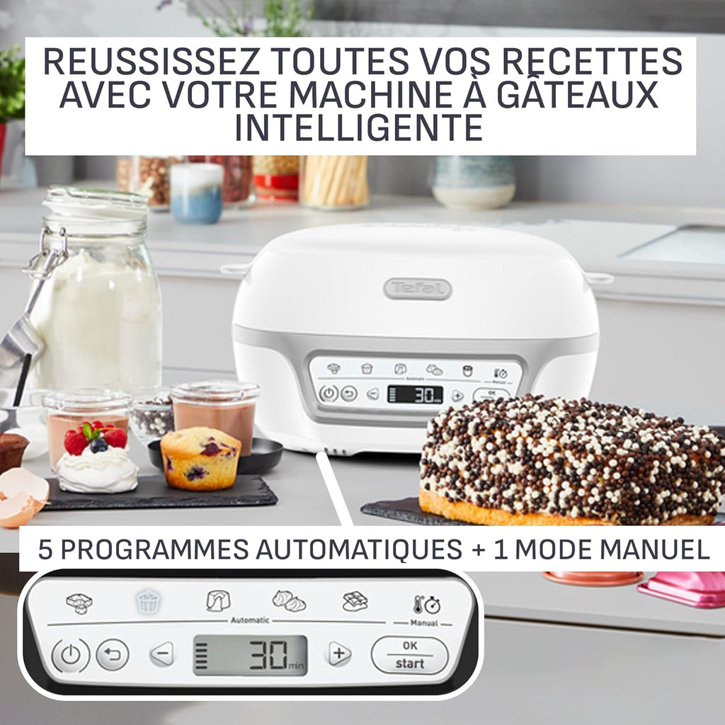 Cake Factory Délices Silver, Four à gâteaux intelligent, 5 programmes, mode manuel, moules muffins, cakes, madeleines, verrines, KD812110