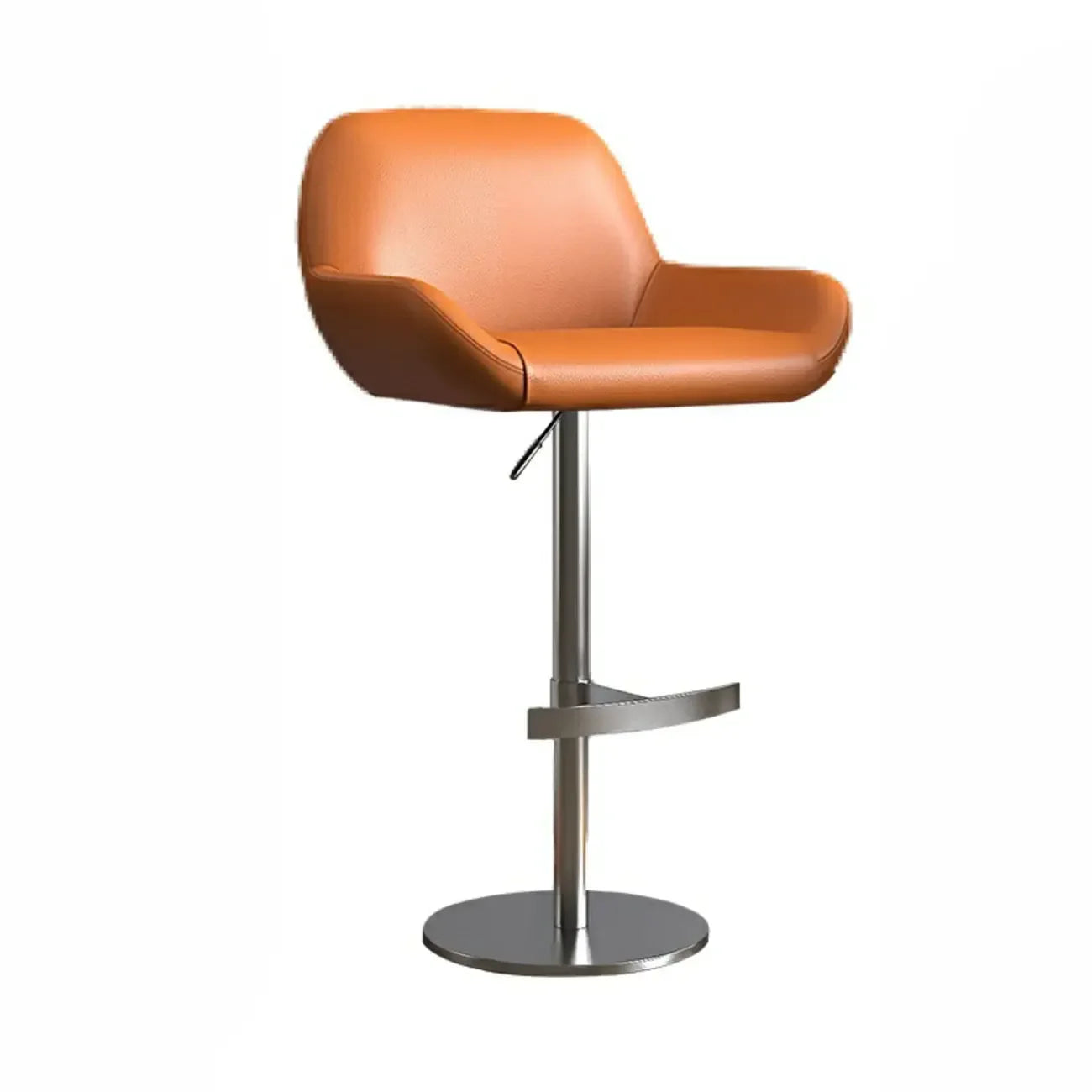 Minimalist Leather Swivel Bar Stools with Low Back for Kitchen