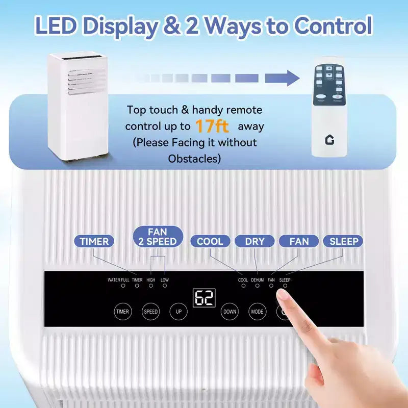 Portable Air Conditioners, Flarhetoric 10000 BTU Cooling/Fan/Dry 3 IN 1 Portable Ac unit for Room 560 SQ.FT, Units for Low Noise rooms