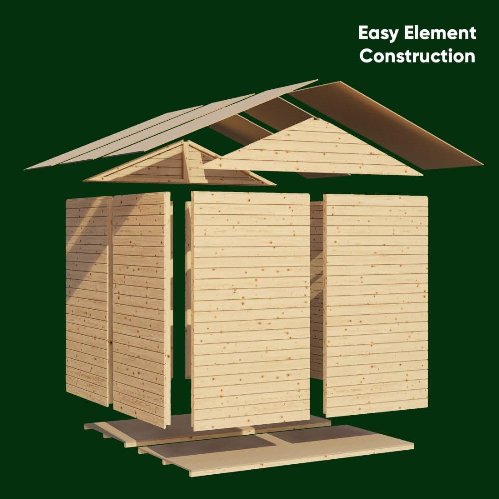 Alpholz Alisha Cabane à outils en bois toit double pente pour jardin