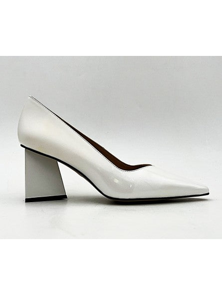 Escarpin Stocks Permanents Valy / Vernis Blanc