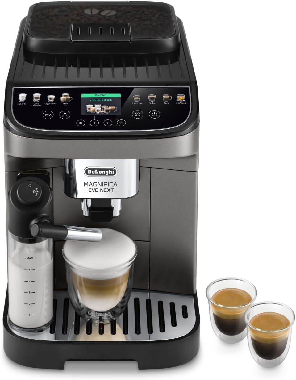 Magnifica Evo Machine a Café Grain ECAM292.81.B, Machine Expresso et Cappucino, 1.8L, 1450W, Noir