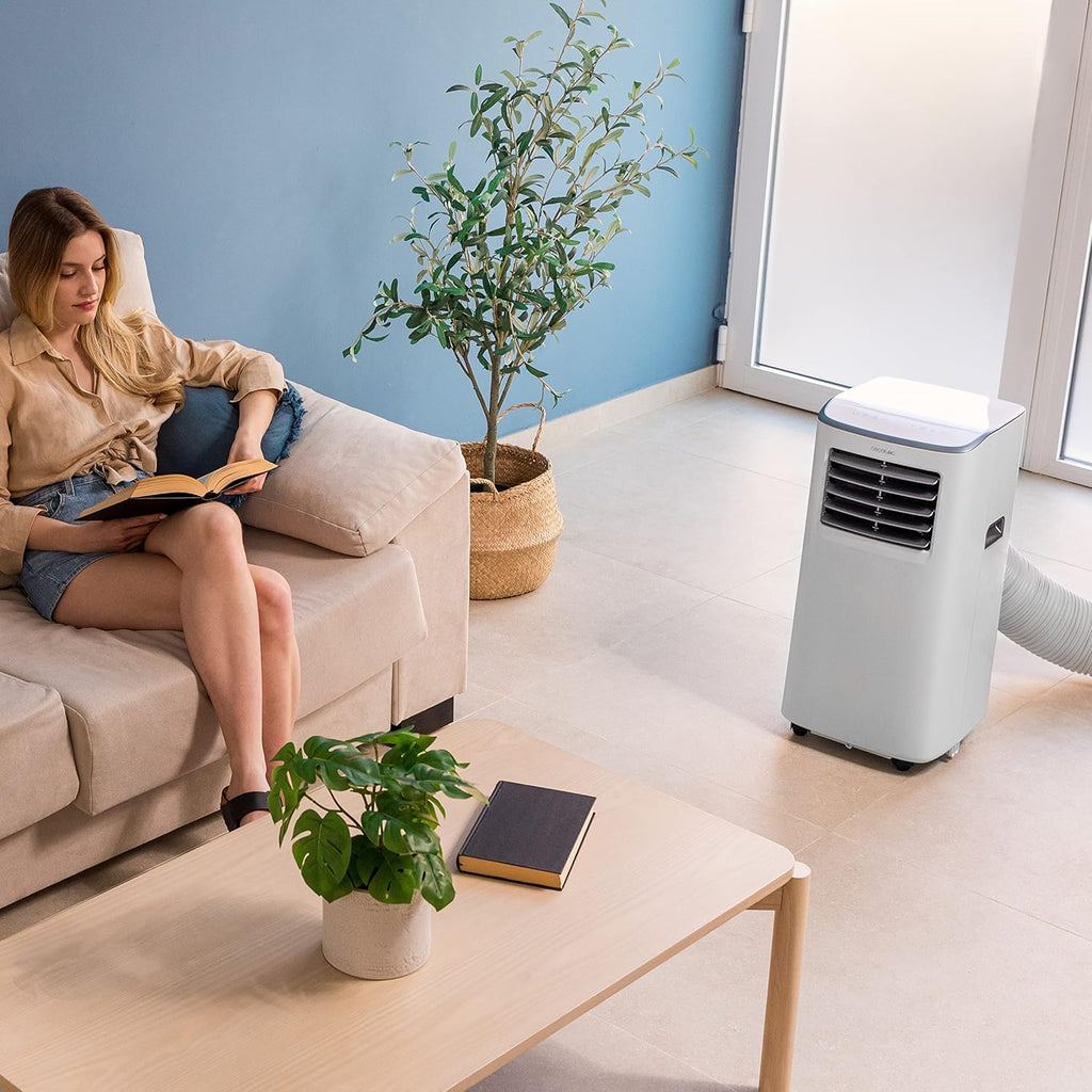Cecotec Climatiseur Portable ForceClima 7400 Soundless Touch. Télécommande et commande tactile, 7000 BTU, affichage LED, 4 modes, 2 vitesses, couverture jusqu'à 15 m2