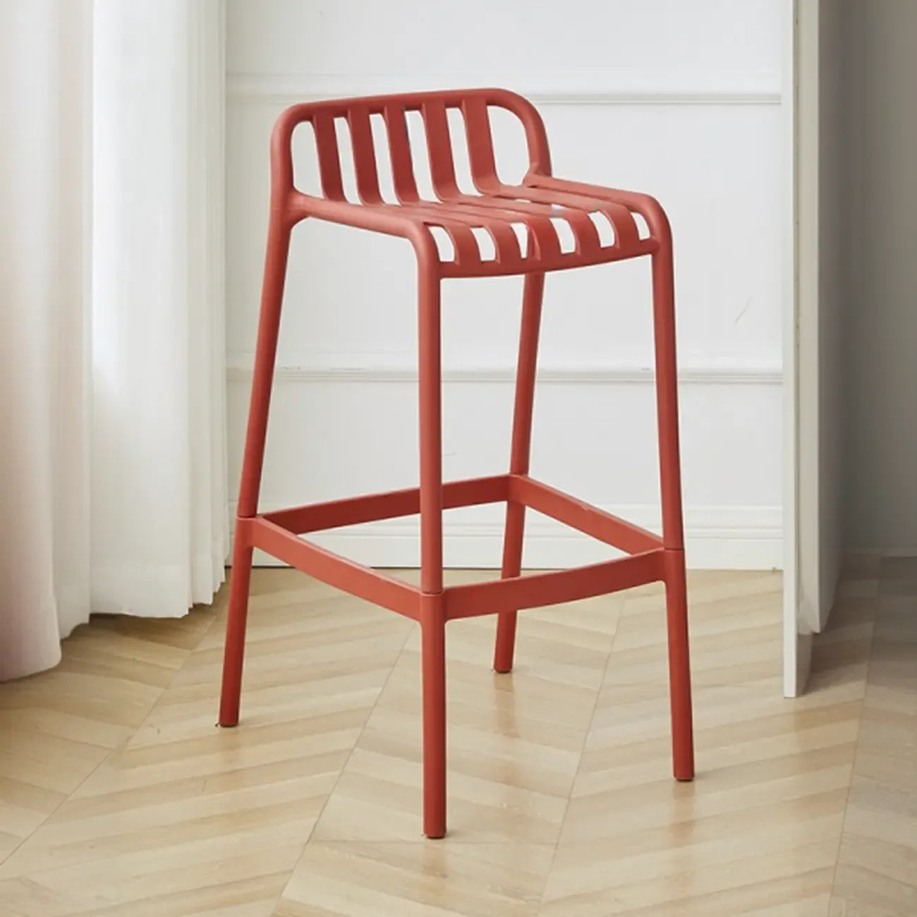 Minimalist Plastic Counter Bar Stool Outdoor Indoor
