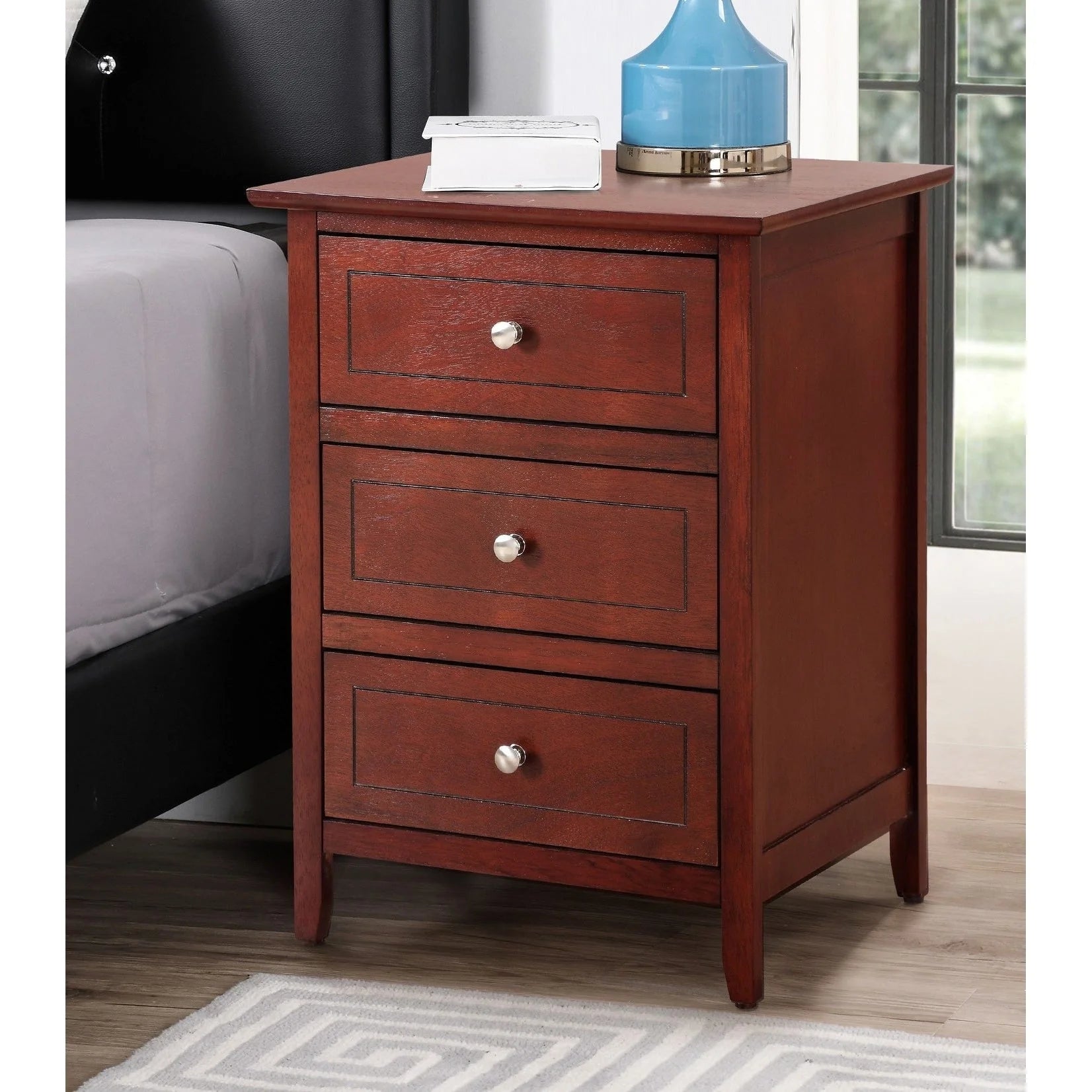 Daniel 3-drawer Transitional Wooden Nightstand