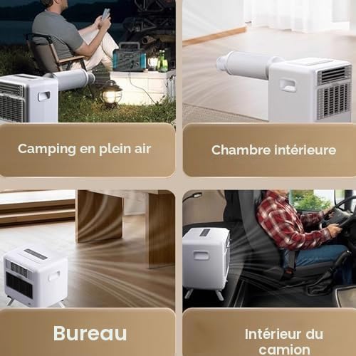 Climatiseur portable avec refroidissement de 14 000 BTU, panneau tactile économe en énergie pour une utilisation à la maison et au bureau