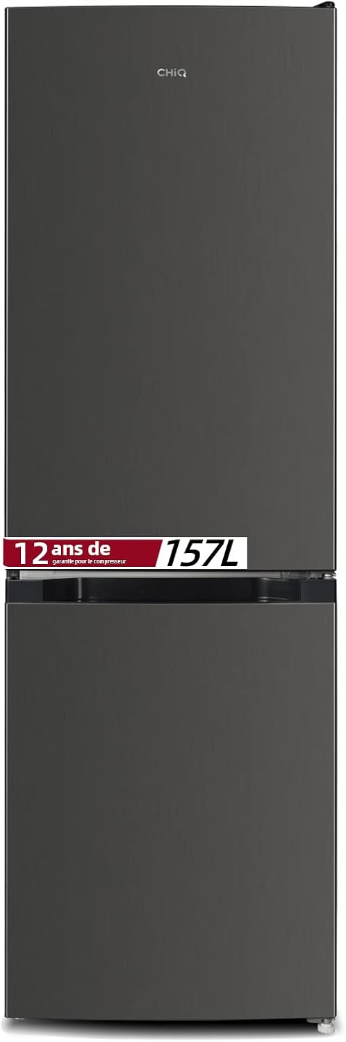 CHIQ Réfrigérateur congélateur bas FBM157L42 157L (109+48), Largeur 47cm, Low frost, 39 db, Portes réversibles, 12 ans de garantie sur le compresseur