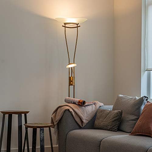 Qazqa lexus - LED Dimmable Lampadaire avec lampe de lecture variateur inclus - 1 lumière - H 1800 mm - Bronze - Moderne - éclairage intérieur - Salon I Chambre
