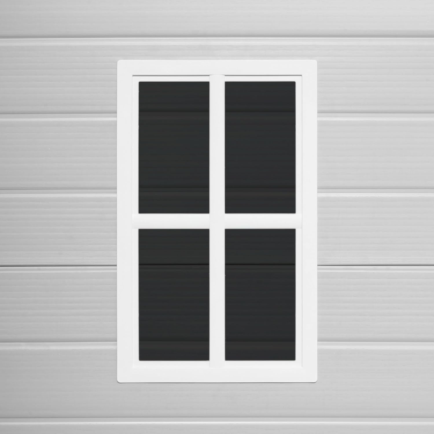 WASABI Abri de Jardin en Résine Unit 1.4 - Assemblage Simple - Fenêtre à lumière du Jour - Panneaux de 12mm d'épaisseur - Plancher Inclus - Blanc Gris - Cabane de Stockage extérieur en PVC 1,37m2