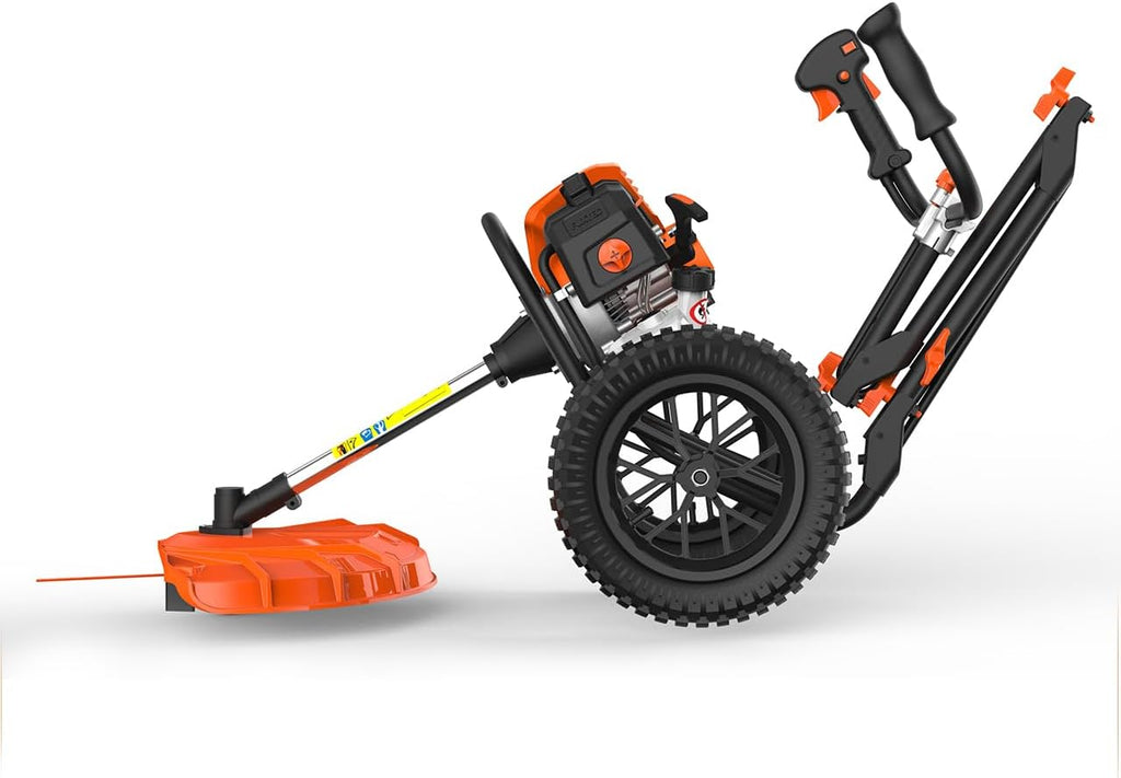 Fuxtec Débroussailleuse Thermique Coupe Bordure à Roues FX-FSR162 62cm3 Bobine de Fil, Ultra Maniable, Spécialement Conçue pour Les Grands Terrains et Protéger Votre Dos