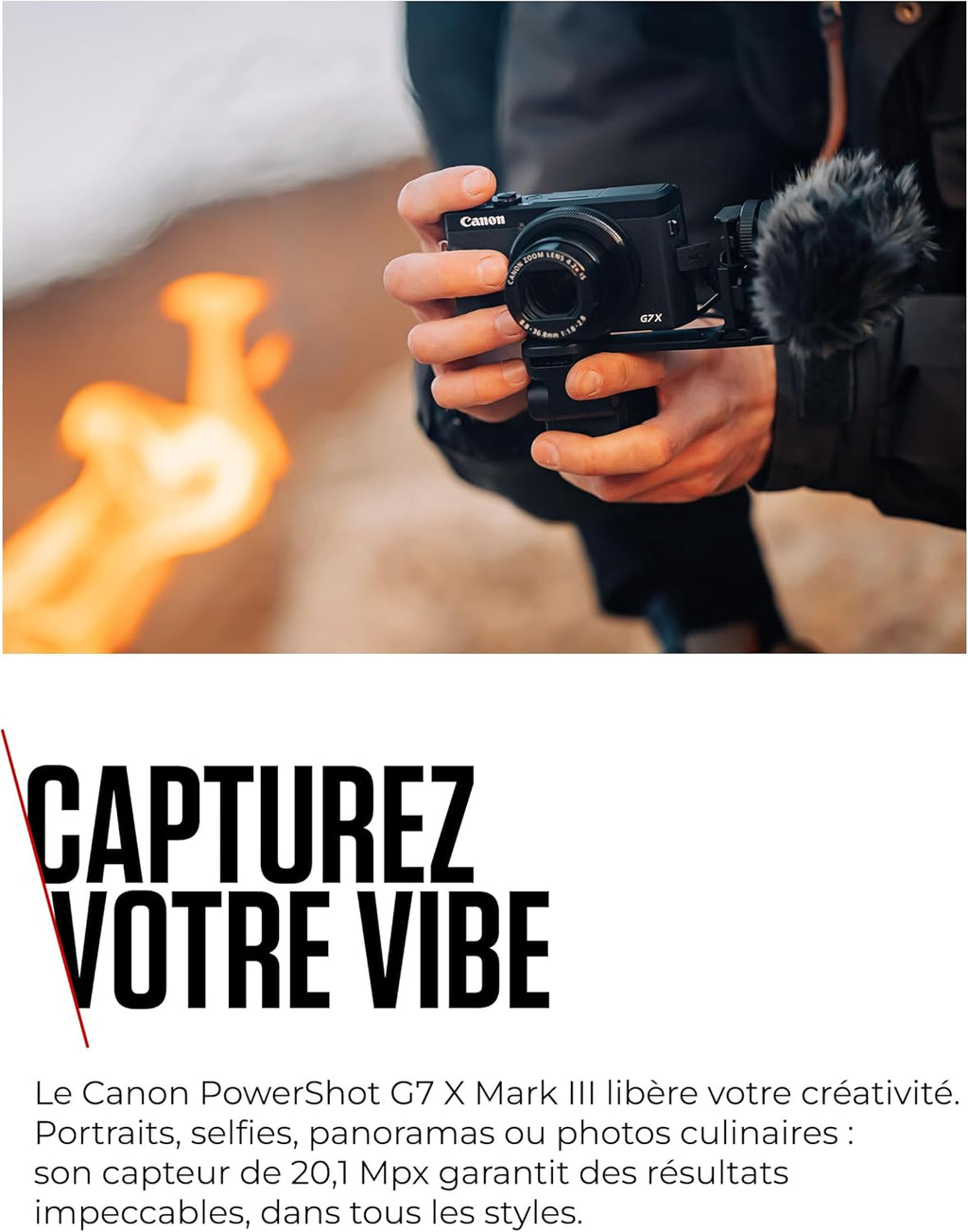 Canon PowerShot G7 X Mark III (Noir) - Appareil Photo numérique avec capteur 1 Pouce et vidéo 4K - Idéal pour Le vlog - Wi-FI et Bluetooth - Adopté par Les Créateurs Nomades
